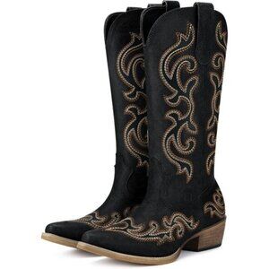 ⭐ HISEA Rollda Women's Cowboy Boots | Snip Toe Western Cowgirl Boots
